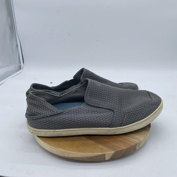 Olukai Nohea Mesh Shoes Mens 11 Gray Slip On Lightweight Comfort Casual - Picture 1 of 10